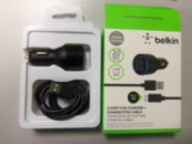 Автомобильное зарядное устройство Belkin (2 USB) + кабель micro USB ОРИГИНАЛ