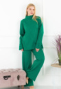 Жіночий зимовий зелений костюм зі светра та брюк