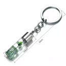 Креативний брелок для ключів у вигляді пляшки із сухими зеленими квітами, вічна квітка.