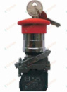 Вимикач кнопковий ВК-012 НГрК (червона кнопка грибок із поверненням) 1NС