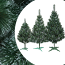 Сосна 2,1м искусственная зеленая с белыми кончикам, Классическая Праздничная новогодняя елка с инеем