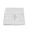 Крыжма для крещения Турция Серебро Хрест с полоской 5626 142х80 см