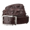 Ремінь чоловічий 718178 з натуральної шкіри крокодила Коричневий