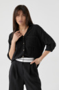 Жіноча однотонна сорочка в стилі кежуал — чорний колір, 36р (є розміри)