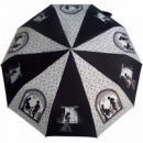 Зонт ZEST, полуавтомат серия 10 спиц расцветка «Date» черно-белый