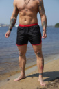 Шорти пляжні чоловічі Intruder чорні з червоним (1590408524)