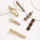 Набор заколок для волос 6 шт для женщин,бижутерия золотистые зажим заколки для причесок с стразами и жемчугом женские