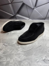 Ботинки Зимние ЛОФЕРЫ мужские замшевые LORO PIANA Suede BLACK! Натуральная Замша + МЕХ! Утепленные на МЕХУ!