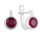 Серебряные серьги CatalogSilver с натуральным рубином 2.288ct (1192443)