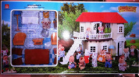 Игровой домик Happy Family 012 01 аналог Sylvanian Families со световыми эффектами, мебел
