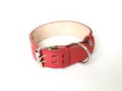 Кожаный ошейник для собак «Lockdog» ширина 3 см красный