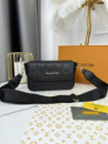 Сумка крос-боді Louis Vuitton два ременя чорний стеганий