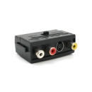 Переходник SCART (папа)-3 RCA (мама)+Svideo Black c переключателем