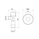 Кран кутовий Thermo Alliance Standart (ручка шестигранник) з вент.буксою 1/2«З х 1/2»З SF3441515