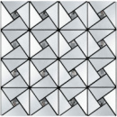 Самоклеющаяся алюминиевая плитка серебро со стразами 300х300х3мм SW-00001325 (D)