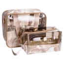 Набор прозрачных женских косметичек для дома 2 (шт) косметичка дорожная в сумку для косметики, макияжа, лекарств, кистей Бежевый HP-16-1KBE