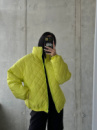 Стеганая куртка на силиконе 200 подкладка из основы универсальный 42 лимонный