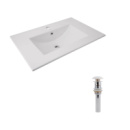 Комплект Albatross: Раковина врізна меблева 720x460x180 мм, White, прямокутна + Донний клапан Pop-up PU02O