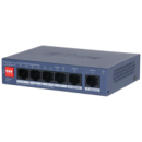 4-портовый управляемый PoE коммутатор DH-CS4006-4ET2GT-36 с 4 портами POE 100Мбит + 2 порта UP-Link 1000Мбит, 36Вт