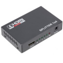 HDMI разветвитель 1x4 (HDMI 1.4) — сплиттер на 4 экрана, поддержка Full HD 1080p, черный (ST)