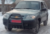 Кенгурятник QT007 Black (нерж) для Chevrolet Niva 1998-2020 гг