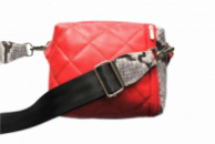 Женская кожаная двухсторонняя сумка «Minimo» красно-черная