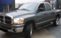 Боковые угловые трубы Black (2 шт., нержавейка) для Dodge RAM