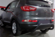 Задняя дуга AK007 Черная (нерж. сталь) для Kia Sportage 2010-2015 гг