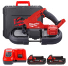 Пила стрічкова акумуляторна MILWAUKEE, M18 FBS85-202C (зарядний пристрій M12-18 FC, 2 акумулятори М18 В2 2Аг, аксесуари, кейс)
