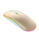 Мишка безшумна комп'ютерна, бездротова Macarone Bluetooth, USB, що перезаряджається, Золота