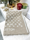 Двосторонній шарф Louis Vuitton білий-мокко