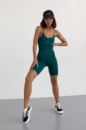 Жіночий спортивний комбінезон на бретелях — зелений колір, S/M (є розміри)