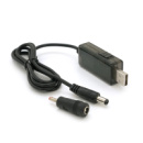 Кабель для роутера 5.5/2.5mm(M)=> USB2.0 (Out:12V/9V)+переходник 5.5/2.5mm(F)=> 3.5*2.0(M), 1м, Black, OEM