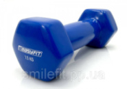 Гантель для фітнесу 1.5 кг EasyFit із вініловим покриттям синя