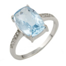 Серебряное кольцо CatalogSilver с натуральным топазом, вес изделия 2,7 гр (0461755) 18.5 размер
