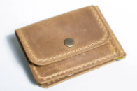 Затискач для грошей з кишенею для монет шкіра вінтаж Рудий (1939517804)