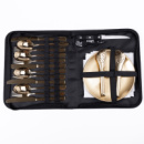 Набор посуды для пикника на 4 персоны 24 предмета Золотистый HP-21-2