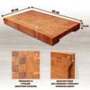 Торцева обробна кухонна дерев’яна дошка  з дуба 60*40*4,5  см