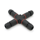 Кабельный X-разветвитель EW-P20X-2P, под кабель 9-12 мм, 24A, 450V, Black