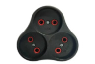 Розетка тройник с заземлением AK303B, Black, Q12