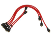 Комплект високовольтних проводів для автомобілю  АЗЛК 2141 з ніхромовим проводом, з латуними наконечниками та захистними ковпачками ПВХ