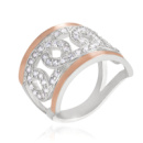 Серебряное кольцо с золотом и фианитами Adriana-10 размер:18;