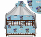 Набор детского постельного белья - 9 предметов, Бортики в кроватку малыша, Защита в манеж