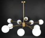 Люстра потолочная на 10 лампочек 27784 Латунь 40-70х116х116 см.
