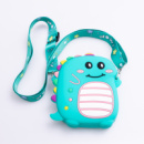 Детская силиконовая сумка Динозавр 12×11×3 (см) через плечо Бирюзовый HP-55-4GR