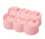 Форма для мороженого прямоугольная силиконовая 8255 розовая