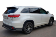 Задняя защита AK005-2 Черная (2 шт., Нержавейка) для Toyota Highlander 2013-2019 гг