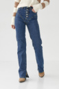 Джинси на ґудзиках із фігурною кокеткою — джинс-колір, 38р (є розміри)
