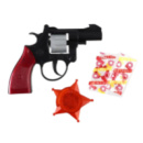 Игрушечный револьвер с пистонами и значком «DENA» Golden Gun 238GG