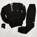 Весенне-осенний спортивный костюм Stone Island черный свитшот-штаны